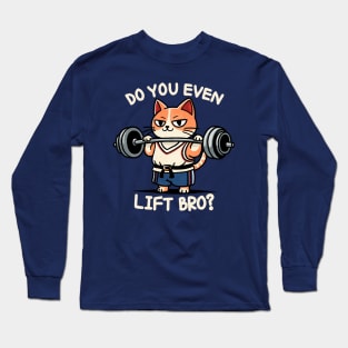 Weight lifting kitty Long Sleeve T-Shirt